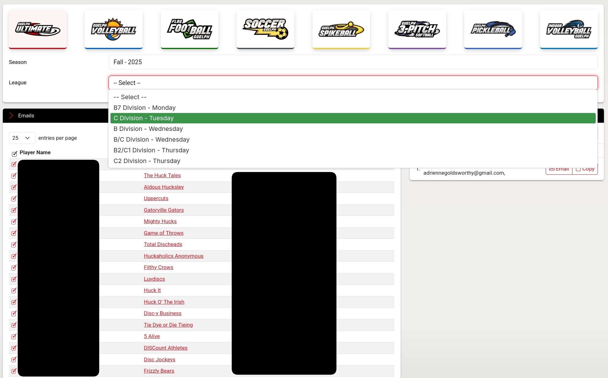 Email List Blurred