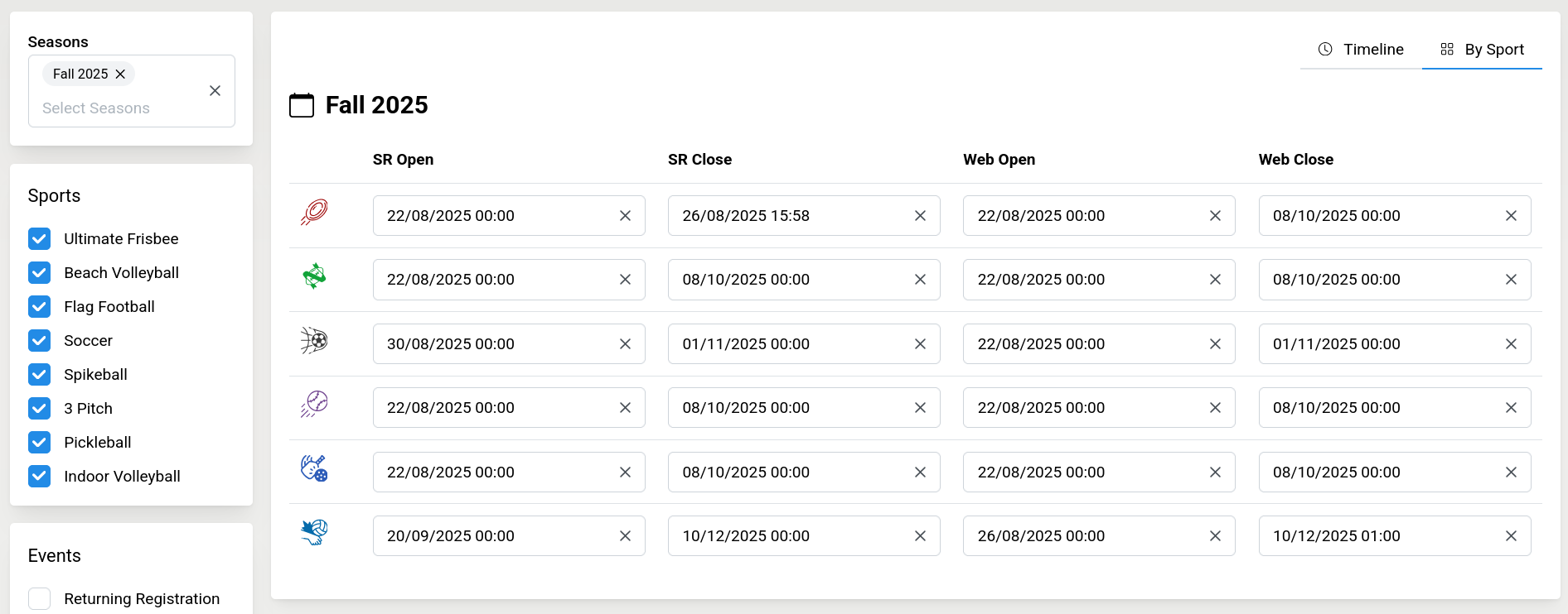 Timeline Controls